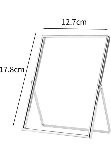 Gümüş Yüzen Resim Çerçevesi 2'li Set, Hediyelik Metal Cam Fotoğraf Çerçeveleri, Masaüstü Ekran Için Dikey (Yurt Dışından) fiyatları