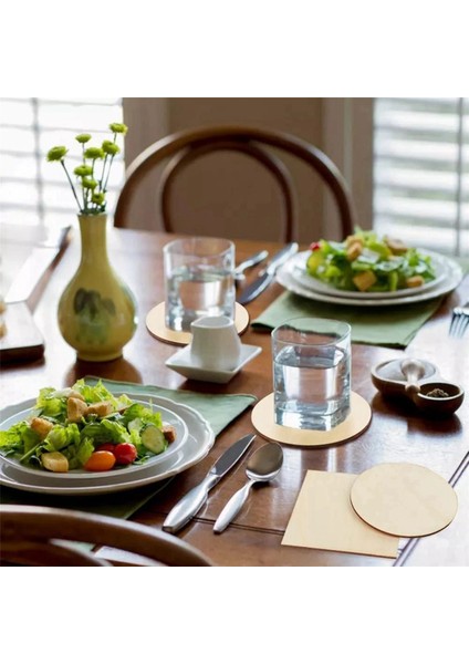 100 Adet Ahşap Dilimleri 4x4 Inç Bitmemiş Ahşap Parçaları Kare ve Yuvarlak Ahşap Dıy Coaster Sanat Boyama Boyama El Sanatları (Yurt Dışından) indirimleri