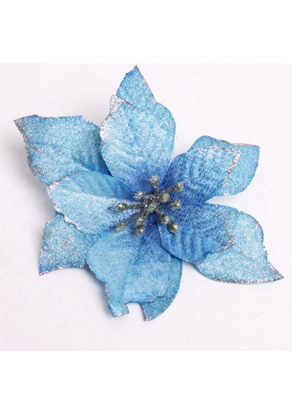 Noel Glitter 60 Adet Yılbaşı Ağacı Süs Yapay Düğün Noel Çiçekleri Çelenkler Düğün Süsleri (Mavi) (Yurt Dışından) fiyatları