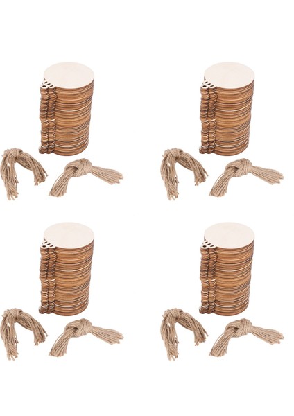 200 Adet Dıy Zanaat Ahşap Yuvarlak Biblo ile 200 Adet Sicim Boya, Bitmemiş Noel Asılı Boş Diskler Toplu Dilimler (Yurt Dışından) fiyatları