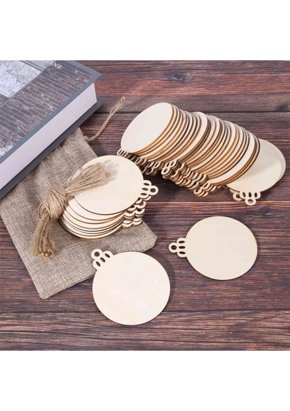 200 Adet Dıy Zanaat Ahşap Yuvarlak Biblo ile 200 Adet Sicim Boya, Bitmemiş Noel Asılı Boş Diskler Toplu Dilimler (Yurt Dışından) modelleri