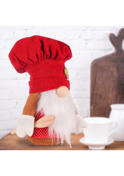 Noel Dekorasyonu Noel Kırmızı Örme Şef Şapkası Rudolph Dekorasyon Bebek Ev Pencere Dekorasyonu (Yurt Dışından) modelleri