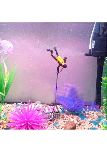 Akvaryum Balık Tankı Turuncu Için 2x Hazine Hazine Avcısı Dalgıç Dekorasyon (Yurt Dışından) fırsatları