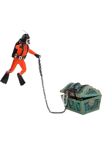 Akvaryum Balık Tankı Turuncu Için 2x Hazine Hazine Avcısı Dalgıç Dekorasyon (Yurt Dışından) indirimleri