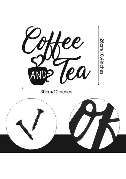 Kahve Burcu ve Çay Bar Metal Asılı Duvar Sanatı Cafe Çiftlik Evi Mutfak Için Siyah Fincan Dekor Mektup (Yurt Dışından) modelleri