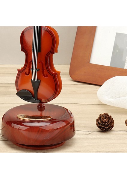 Keman Müzik Kutusu, Döner Tabanlı Mini Vintage Müzik Kutusu, Klasik Çoğaltma Enstrüman El Sanatları Modeli Doğum Günü Hediyesi (Yurt Dışından) fiyatları