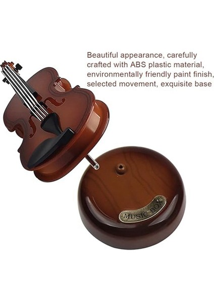 Keman Müzik Kutusu, Döner Tabanlı Mini Vintage Müzik Kutusu, Klasik Çoğaltma Enstrüman El Sanatları Modeli Doğum Günü Hediyesi (Yurt Dışından) modelleri