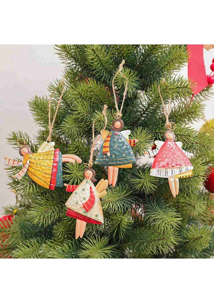 8 Adet Noel Metal Dans Eden Melek Kolye Yılbaşı Ağacı Askı Süsleri Ev Partisi Için Noel Ağacı Bebek Süslemeleri (Yurt Dışından) modelleri