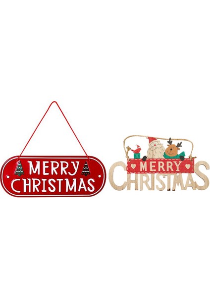 Mutlu Noeller Plaketler Burcu Ön Kapı Ev Dekor Duvar Asılı Ev Açık Ahşap Noel Asılı Burcu (Yurt Dışından)