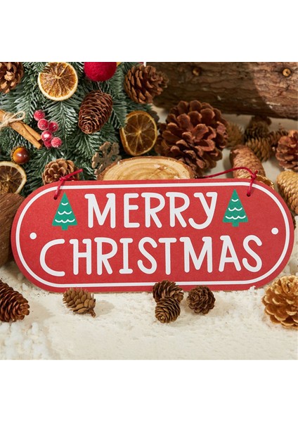 Mutlu Noeller Plaketler Burcu Ön Kapı Ev Dekor Duvar Asılı Ev Açık Ahşap Noel Asılı Burcu (Yurt Dışından)