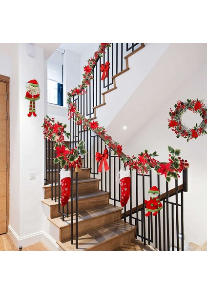 2x 6.3ft Kırmızı Berry Noel Çelenk, Yapay Atatürk Çiçeği Çelenk, Çam Kozalakları ile Noel Berry Çelenk (Yurt Dışından) indirimleri