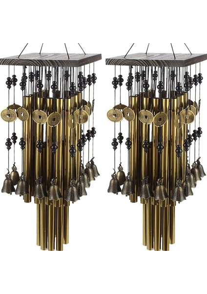 2x Açık Kapalı Metal Boru Rüzgar Ahenge Bakır Çan ile Büyük Rüzgar Çanları Yard Veranda Bahçe Teras Dekorasyon 80 cm (Yurt Dışından)