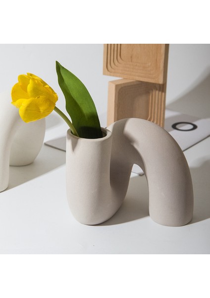 Seramik Vazo Modern Minimalist Soyut Vazolar Bükülmüş Tüp Şekli Iskandinav Saksılar Iç Ev Dekor Için A (Yurt Dışından) modelleri