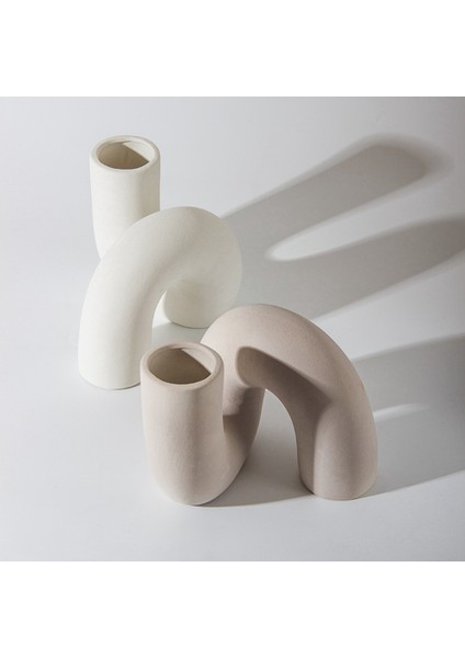Seramik Vazo Modern Minimalist Soyut Vazolar Bükülmüş Tüp Şekli Iskandinav Saksılar Iç Ev Dekor Için A (Yurt Dışından) indirimleri