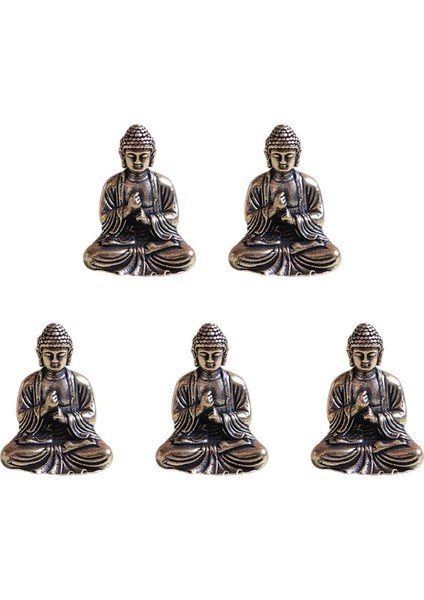 5x Mini Buda Heykeli Bronz Buda Heykeli Çin Budizm Saf Bakır Bronz Sakyamuni Buda Heykeli (Yurt Dışından)