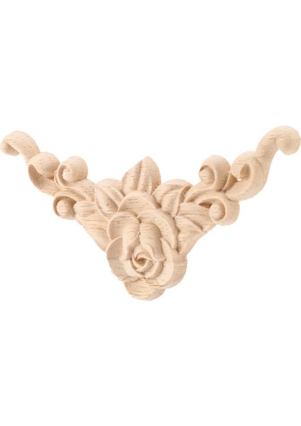 40 Adet 8x8 cm Ahşap Oyma Köşe Onlay Aplike Kapı Dolabı Gül Boyasız Avrupa Tarzı (Yurt Dışından)