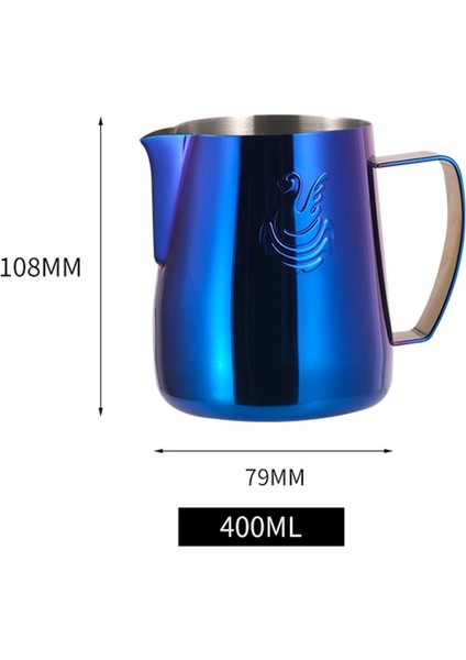 400 ml Paslanmaz Çelik Süt Köpürtme Fincan Kahve Sürahi Krem Makinesi Barista Zanaat Espresso Latte Sanat Sürahi Ev Için, B (Yurt Dışından)