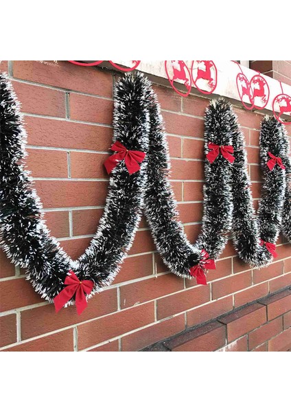 4 Takım 2 M Noel Arifesi Dekorasyon Bar Üstleri Şerit Çelenk Noel Ağacı Mutfak Süsleri Parti Dekorasyon Prop-Kırmızı (Yurt Dışından)