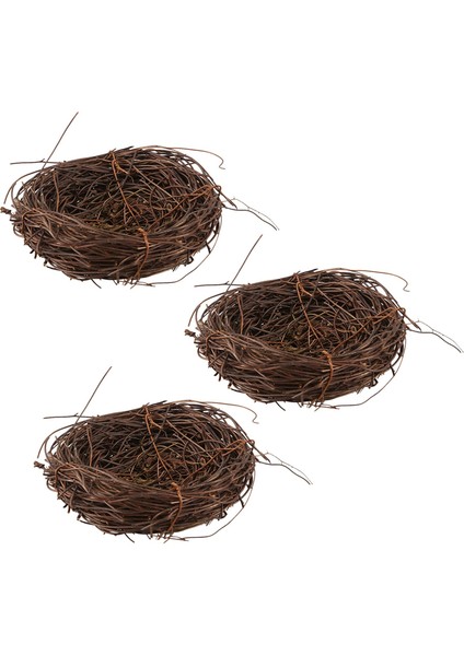 3x El Yapımı Asma Dal Kuş Yuvası Ev Doğa Zanaat Tatil Fotoğraf Bahçe Dekor Için (Yurt Dışından)