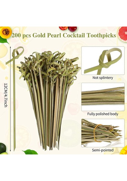 200 Adet Bambu Kokteyl Çubukları Toplu Dekorasyon, 4.7 Inç Bambu Meyve Kabob Şiş Yiyecek Kürdanları Bambu (Yurt Dışından) indirimleri