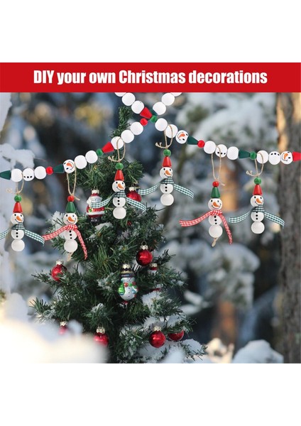 Noel Ahşap Boncuk Kar Adam Ahşap Boncuk Noel Boncuk El Sanatları Için Yuvarlak Boncuk Konik Boncuk (Yurt Dışından) fiyatları