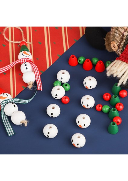 Noel Ahşap Boncuk Kar Adam Ahşap Boncuk Noel Boncuk El Sanatları Için Yuvarlak Boncuk Konik Boncuk (Yurt Dışından) modelleri