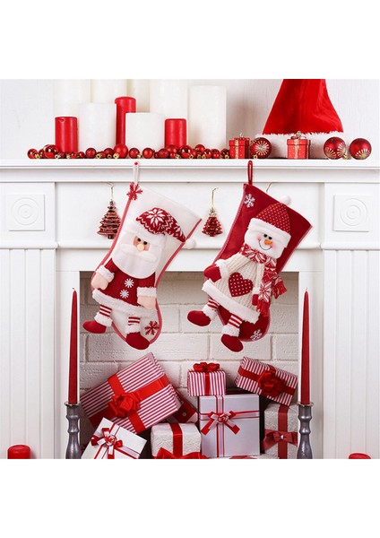 Noel Çorapları Şeker Çorap Noel Ev Dekorasyonu Hediye Çanta Noel Ağacı Asılı Prnaments (Yurt Dışından) fiyatları
