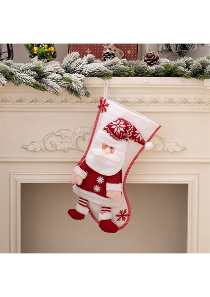 Noel Çorapları Şeker Çorap Noel Ev Dekorasyonu Hediye Çanta Noel Ağacı Asılı Prnaments (Yurt Dışından) fırsatları