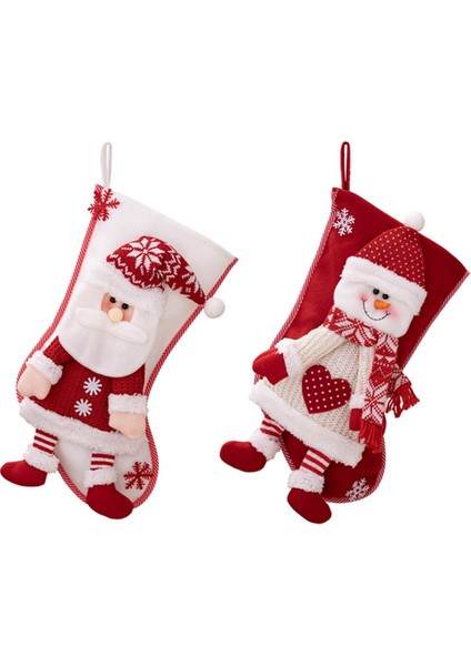 Noel Çorapları Şeker Çorap Noel Ev Dekorasyonu Hediye Çanta Noel Ağacı Asılı Prnaments (Yurt Dışından) indirimleri