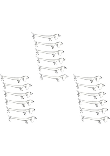 18 Adet Çubuklarını Dinlenme Küçük Köpek Çubuklarını Tutucu Dachshund Çinko Alaşım Çatal Standı Kaşık Sofra Raf Tutucu Aracı (Yurt Dışından)