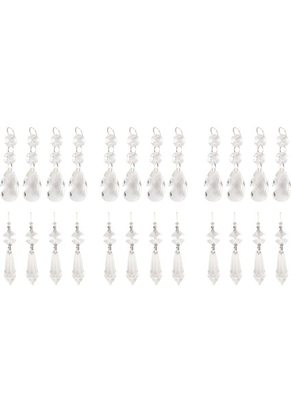 72 Adet Avize Kristal Prizmalar Kolye Seti 38 mm Temizle Gözyaşı Icicle Avize Kristalleri Parçaları Yedek Kristaller (Yurt Dışından)