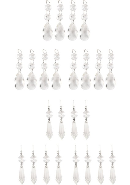 72 Adet Avize Kristal Prizmalar Kolye Seti 38 mm Temizle Gözyaşı Icicle Avize Kristalleri Parçaları Yedek Kristaller (Yurt Dışından)