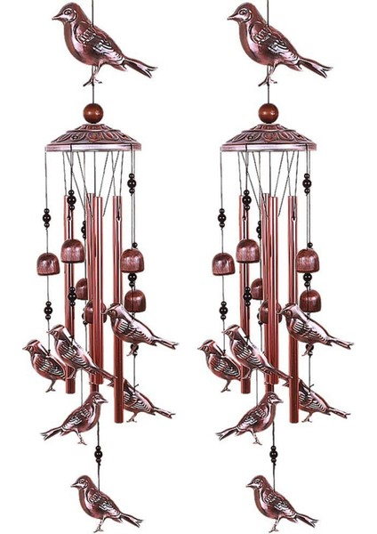 2x Kuş Rüzgar Çanları Su Geçirmez Metal Rüzgar Çanları 4 Alüminyum Tüp ile 6 Çan Ev Için Romantik Rüzgar Çanı (Yurt Dışından) fiyatları