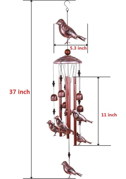 2x Kuş Rüzgar Çanları Su Geçirmez Metal Rüzgar Çanları 4 Alüminyum Tüp ile 6 Çan Ev Için Romantik Rüzgar Çanı (Yurt Dışından) indirimleri