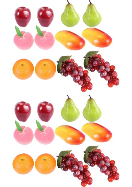 24 Adet Dekoratif Gerçekçi Gerçekçi Yapay Sahte Meyve Dekoru (Yurt Dışından)