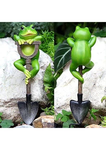 Kurbağa Heykelcik Heykeli Dış Dekorasyon Kurbağa Kürek ile Bitki Dekor Peyzaj Reçine Heykel Hediye Sanat Aksesuarları (Yurt Dışından) fırsatları