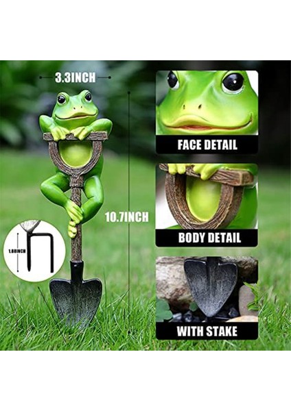 Kurbağa Heykelcik Heykeli Dış Dekorasyon Kurbağa Kürek ile Bitki Dekor Peyzaj Reçine Heykel Hediye Sanat Aksesuarları (Yurt Dışından) indirimleri
