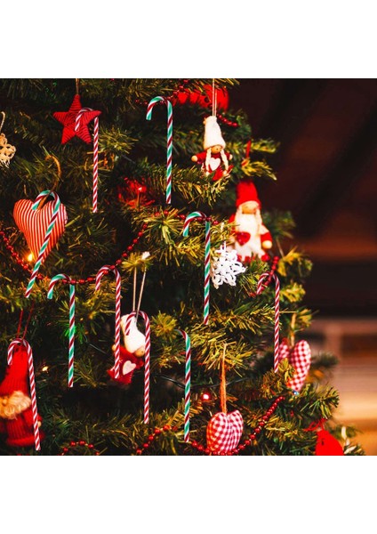 96 Adet Noel Plastik Sahte Baston Şekerler Noel Ağacı Asılı Süslemeleri Için Bükülmüş Oyuncak Koltuk Değneği (Yurt Dışından)