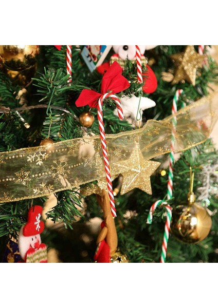 96 Adet Noel Plastik Sahte Baston Şekerler Noel Ağacı Asılı Süslemeleri Için Bükülmüş Oyuncak Koltuk Değneği (Yurt Dışından)