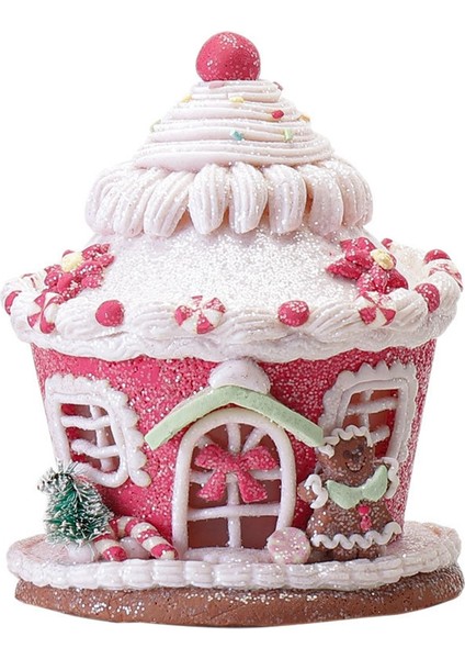 LED Noel Zencefilli Kurabiye Evi Light Up Evi Zencefilli Kurabiye Dekor Noel Evi Masa Üstü Noel Tatili Dekoratif, B (Yurt Dışından)