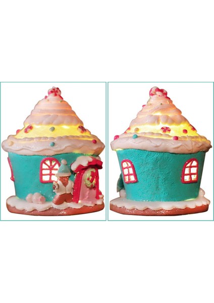LED Noel Zencefilli Kurabiye Evi Light Up Evi Zencefilli Kurabiye Dekor Noel Evi Masa Üstü Noel Tatili Dekoratif, B (Yurt Dışından) fırsatları