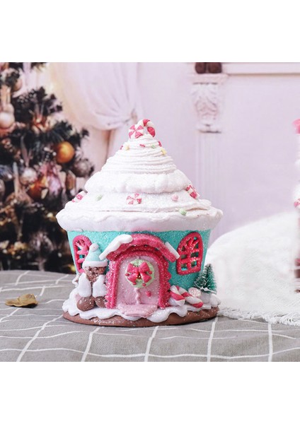 LED Noel Zencefilli Kurabiye Evi Light Up Evi Zencefilli Kurabiye Dekor Noel Evi Masa Üstü Noel Tatili Dekoratif, B (Yurt Dışından) indirimleri