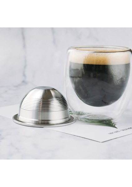 Nespresso Vertuoplus ile Uyumlu Paslanmaz Çelik Doldurulabilir Kahve Kapsülleri, Paslanmaz Çelik Yeniden Kullanılabilir Kahve Kapsülleri Bölmeleri (Yurt Dışından) modelleri