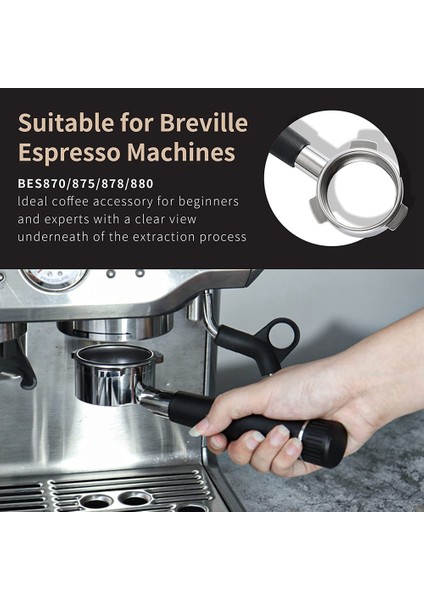 Breville Espresso Makineleri Için 54MM Dipsiz Portafilter Kolu Barista Aracı BES870/875/878/880 Espresso Makineleri A (Yurt Dışından) modelleri