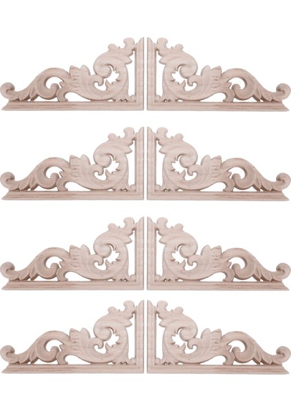 Adet Sol + Sağ (Her 4 Adet) Vintage Ahşap Oyma Köşe Onlay Mobilya Duvar Dekor Boyasız Çerçeve Aplike (Yurt Dışından) fiyatları