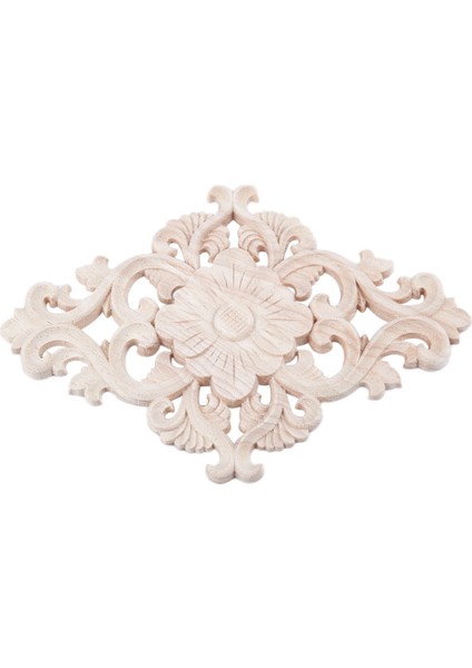 5x Çok Ahşap Oyma Uzun Onlay Aplike Boyasız Çiçek Duvarlar Dolapları Kapı Dekor Tipi: 21X15CM (Yurt Dışından)