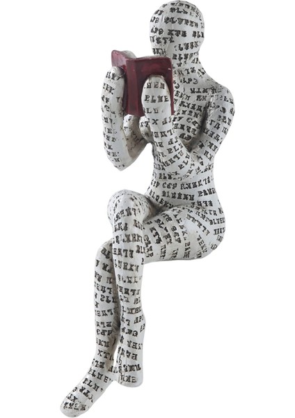 Ev Dekor Pulp Okuma Kadın Düşünür Heykeli Estetik Heykel Odası Dekor Modern Soyut Dekorasyon Raf Masa D (Yurt Dışından)