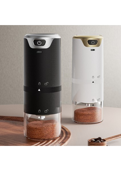 Kahve Değirmeni Elektrikli Espresso Kahve Çekirdeği Öğütücü Paslanmaz Çelik Otomatik Taşınabilir Şarj Edilebilir Kahve Değirmeni-Beyaz (Yurt Dışından)