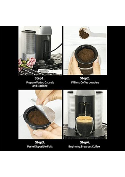 Nespresso Vertuo Vertuoline Doldurulabilir Kapsüller 230ML Için 10PC Yeniden Kullanılabilir Kahve Kapsülü Kullanarak (Yurt Dışından) modelleri
