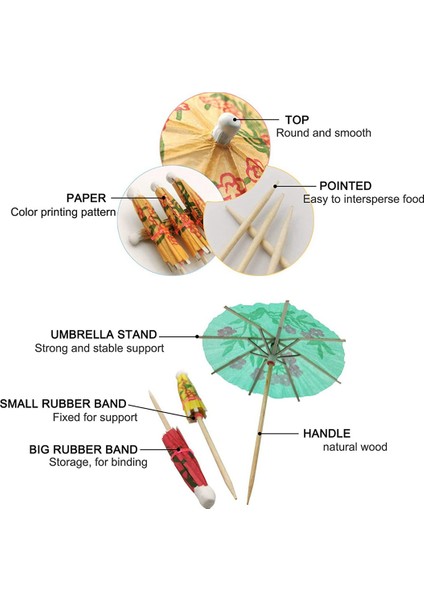 Içecek ve Yiyecek Için 432 Adet Kokteyl Şemsiye, Parti Için Dekoratif Kürdan, Otel, Restoran, Tiki Bar, Hawaii Partisi (Yurt Dışından) fırsatları